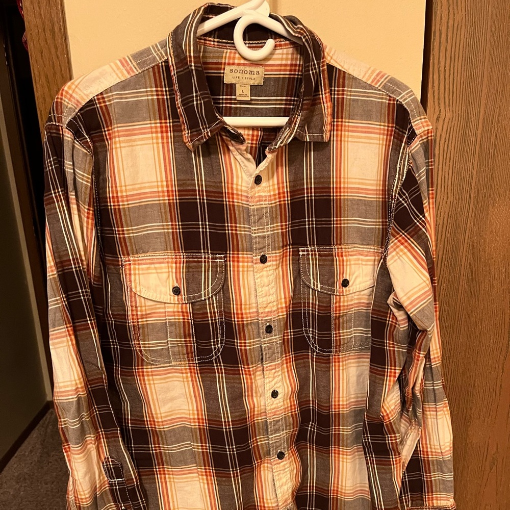 💧Mens Sonoma long sleeve button down sz lg shirt - Picture 1 of 2